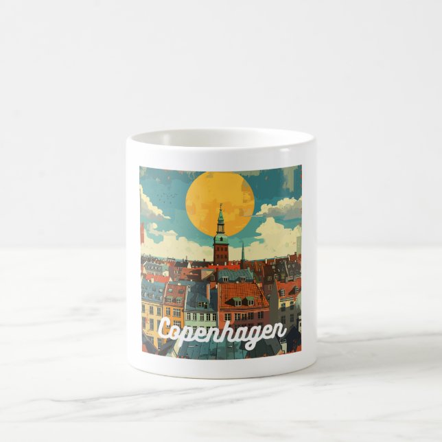 Retro Köpenhamn Skyline Kaffemugg (Center)