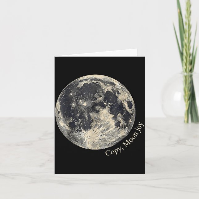 Retro Kopiera Moon Joy Roligt Lunar Citat Rymd Äls Kort (Framsida)