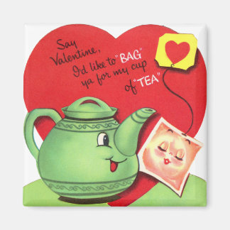 Retro Kopp i Tea Valentine Magnet