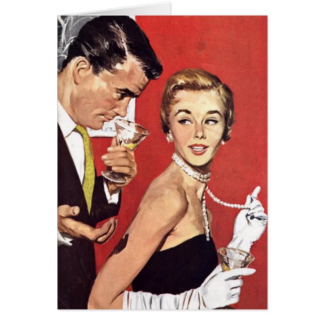 Retro koppla ihop - svarten är för begravningar, hälsningskort (Framsidan)