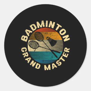 Retro korsade badmintonracketar badminton stor runt klistermärke