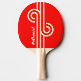 Retro Körsbär Dubbelrandig Loop med Namn Pingisracket