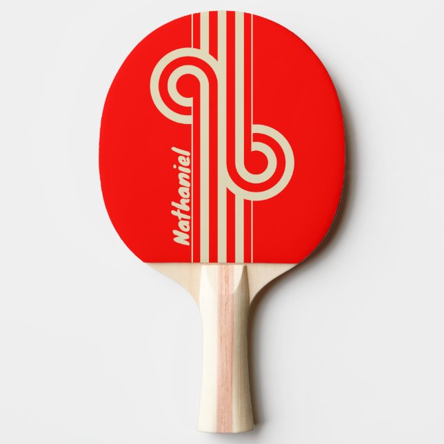 Retro Körsbär Dubbelrandig Loop med Namn Pingisracket (Baksidan)