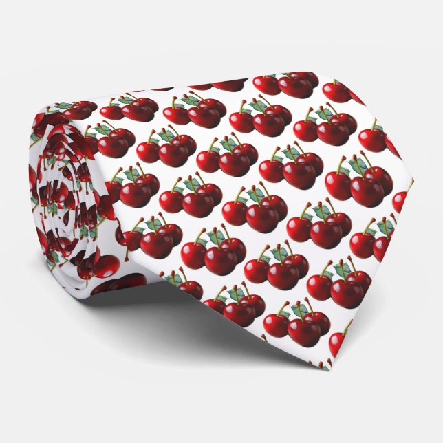 Retro körsbär färska plockade  slips (Rullad)