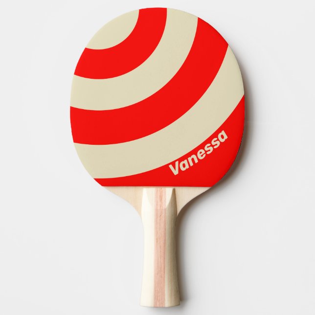 Retro Körsbär Tre Cirkelrand med Namn Pingisracket (Framsidan)