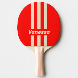 Retro Körsbär Tre Pin Ränder med Namn Pingisracket