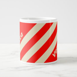 Retro Körsbär Tre Ränder med Namn Jumbo Mugg