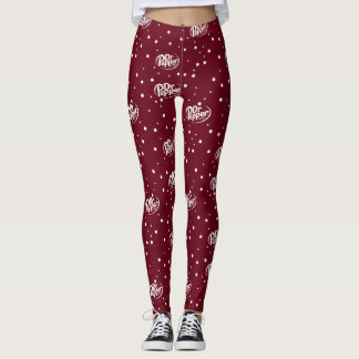 Retro Körsbärs Sodamönster | Burgunderröd Prick Leggings