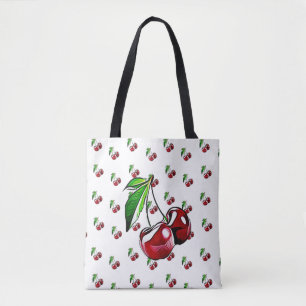 Retro körsbärsröd tote bags tygkasse