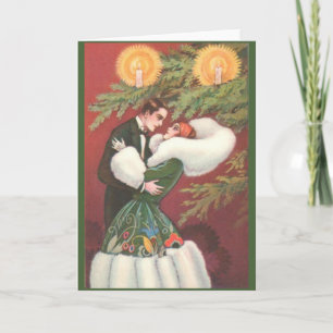 Retro kort för Arto Deco julhälsning