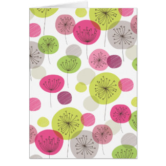 Retro kort för vårblomma (blanco insida),