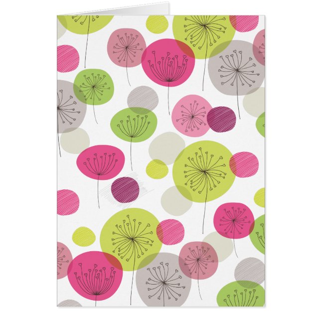 Retro kort för vårblomma (blanco insida), (Framsidan)