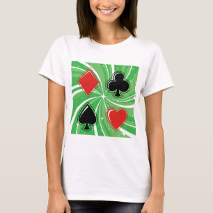 Retro kortfärg livfull röd och svart t shirt