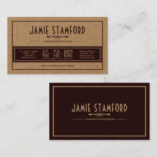 Retro Kraft Papper Effect, Vintage Stil Visitkort