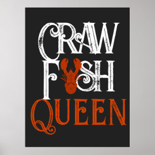 Retro Kräftor Queen Seafood Poster