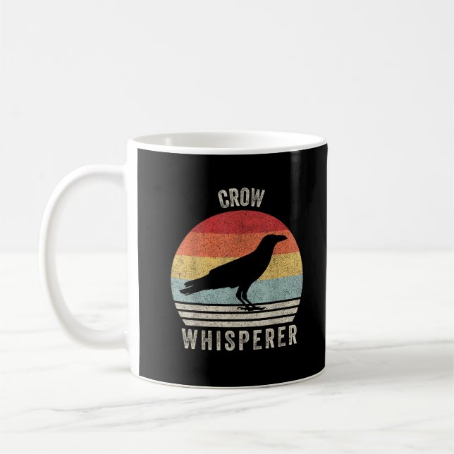 Retro Kråkflüstarskojare Rolig Fågelälskare Kråka  Kaffemugg (Vänster)
