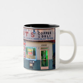 Retro "kråkor som landar Donuts" kaffemugg