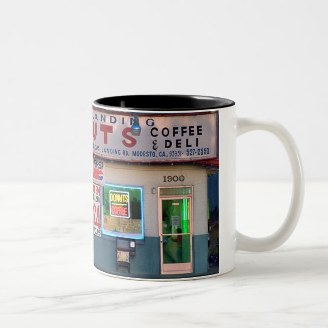 Retro "kråkor som landar Donuts" kaffemugg (Höger)