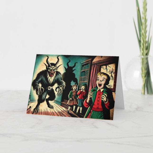 Retro Krampus Kort (Framsida)