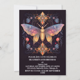 Retro Kreativ Butterfly Art-Födelsedagsfest Inbjudningar