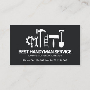 Retro Kreativ Handyman Verktyg Motif, Odd Jobs Man Visitkort
