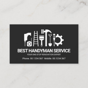 Retro Kreativ Handyman Verktyg Motif, Odd Jobs Visitkort