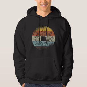 Retro kretskort Elektronikingenjör Elektriker Hoodie