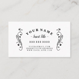 Retro krökt utsmyckad textprofessionell visitkort