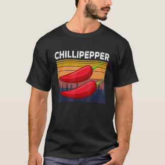 Retro Kryddiga Röda Paprikor Kryddig Mat Kryddig P T Shirt