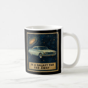 Retro kryssare i djupet rymden kaffemugg
