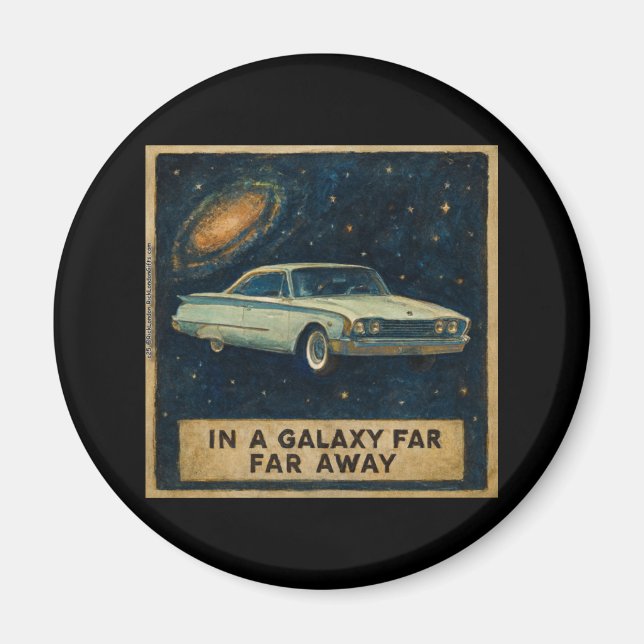 Retro kryssare i djupet rymden  magnet (Framsidan)