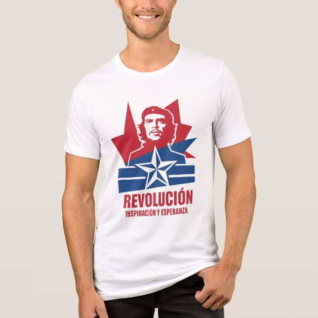 Retro kubansk affischstil – Röd, blå och vit druva T Shirt (Framsida)