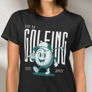 Retro Kul Humor Vit Personlig Golf Fru T Shirt