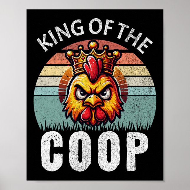 Retro Kung i Coop-Argen pappa Chicken Far Poster (Framsidan)
