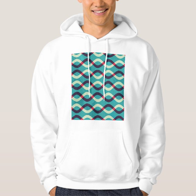 Retro Kurvor: Grunge Mönster Effect. Hoodie (Framsida)