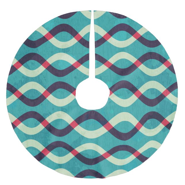 Retro Kurvor: Grunge Mönster Effect. Julgransmatta Borstad Polyester (Framsidan)