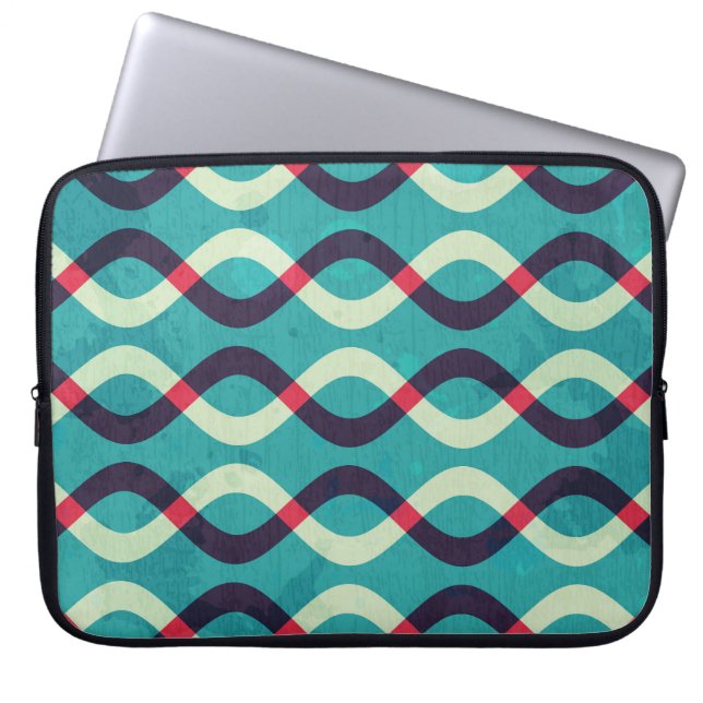 Retro Kurvor: Grunge Mönster Effect. Laptop Fodral (Framsidan)
