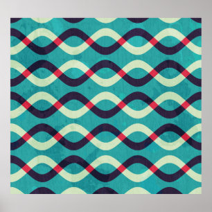 Retro Kurvor: Grunge Mönster Effect. Poster