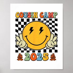 Retro Kusinsläger 2025 Familjesemester Sommarläger Poster