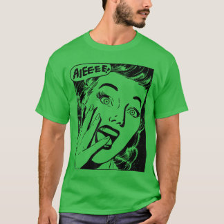 Retro kuslig Halloween Skrik Skräck Tjej Skriker T Shirt