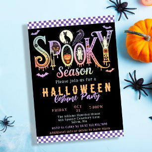 Retro Kuslig Säsong Pastell Halloween Kostymfest Inbjudningar