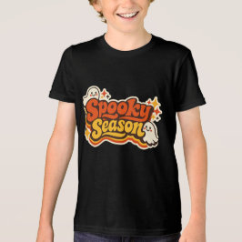 Retro kuslig säsong spök Halloween-logotyp T Shirt