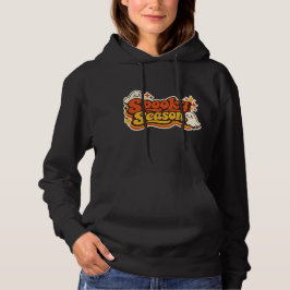 Retro kuslig säsong spöke Halloween-logotyp T Shirt