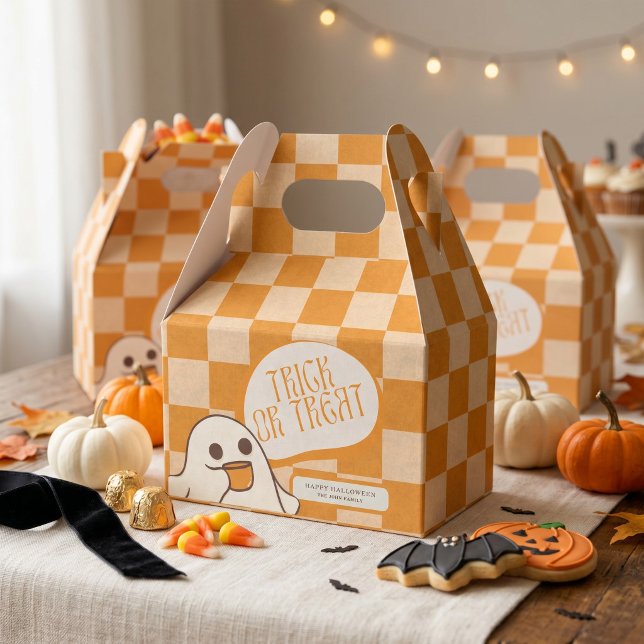 Retro kuslig spöklik Halloween-ghost Presentaskar (Retro Spooky Cute Ghost Halloween Favor Boxes)