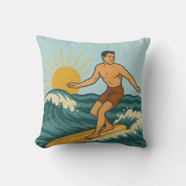Retro kustnära Cali-surfare | Reversibel surfbräda Kudde