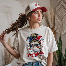 Retro Kvinna 250 År av Frihet T Shirt
