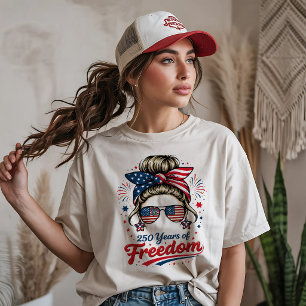 Retro Kvinna 250 År av Frihet T Shirt