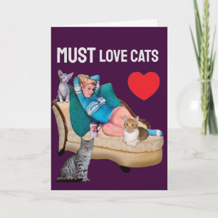 RETRO KVINNA (HUSHÅLLERSKA) KATT KATTER TOMT INSID KORT