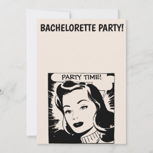RETRO KVINNA MOGENKÅNS INVITATION TILL SÄLLSKAPSFE INBJUDNINGAR