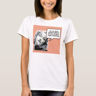 Retro kvinna på telefonen, drama t-shirt